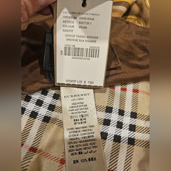 Brand New BURBERRY Silk Scarf Shawl - Picture 9 of 9